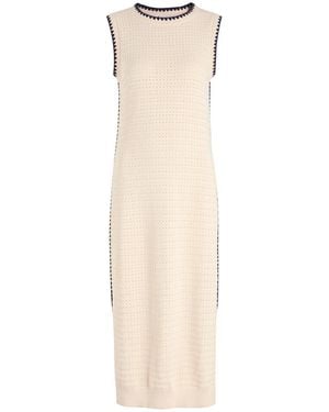 Varley Dwight Tank Open-Knit Midi Dress - White