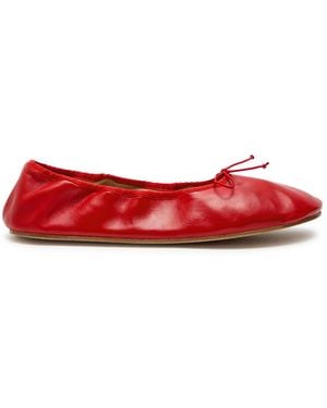 The Row Round Leather Ballet Flats - Red