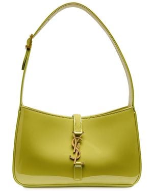 Saint Laurent Le 5 Á 7 Patent Leather Shoulder Bag - Green