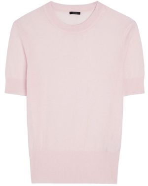 JOSEPH Fine-Knit Cashmere T-Shirt - Pink