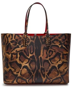 Christian Louboutin Cabata Large Printed Leather Tote - Brown