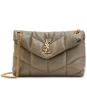 Saint Laurent Lou Small Quilted Shoulder Bag - Grey