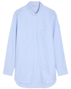 Moncler Logo-Appliquéd Cotton Shirt - Blue