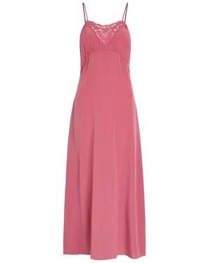 Chloé Lace-Trimmed Silk Midi Dress - Pink