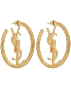 Saint Laurent Créoles Cassandre Hoop Earrings - Metallic