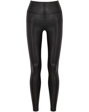 Spanx Faux Stretch-Leather Leggings - Black