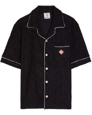 CASABLANCA Logo-Monogrammed Terry Shirt - Black