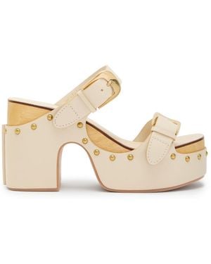 Zimmermann Alight 100 Leather Mules - Natural