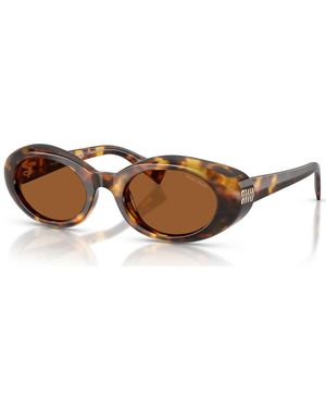Miu Miu Rêverie Round-Frame Sunglasses - Brown