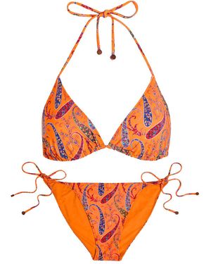 Etro Patterned Triangle Bikini - Orange