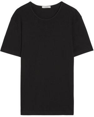 Lemaire Wide-Neck Cotton T-Shirt - Black