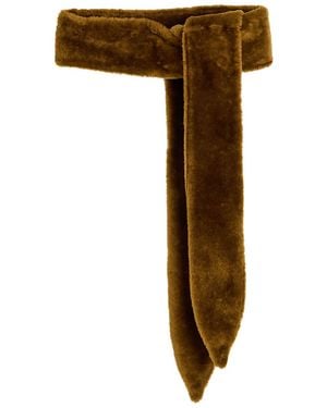 Nour Hammour Shearling Sash Belt - Brown