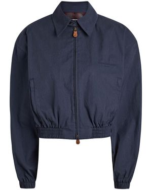 Alexander Wang Cotton-Blend Cropped Jacket - Blue