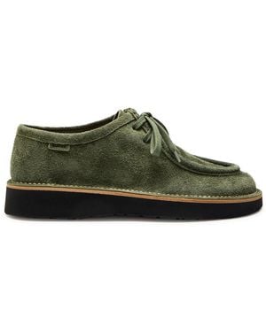 Loewe Faro Brushed Suede Shoes - Green