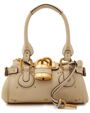 Chloé Paddington Small Grained Leather Shoulder Bag - Metallic