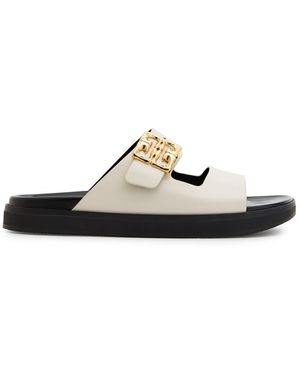 Givenchy 4G Liquid Dad Leather Sliders - White