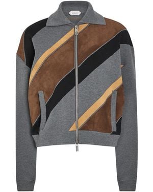 Versace Panelled Wool-Blend Jacket - Black