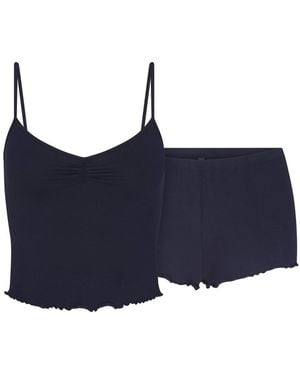 Skims Sleep Camisole Stretch-Modal Pyjama Set - Blue