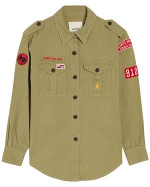 Isabel Marant Umberta Appliquéd Twill Shirt - Green
