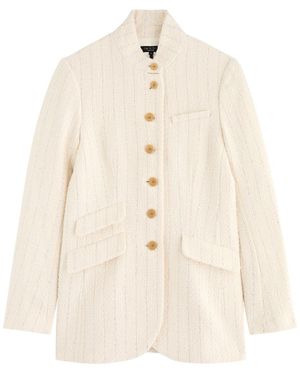 Rag & Bone Slade Striped Tweed Jacket - Natural