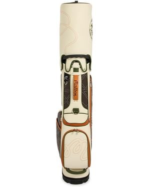 Malbon Antilles Embroidered Paneled Faux Leather Golf Cart Bag - Metallic