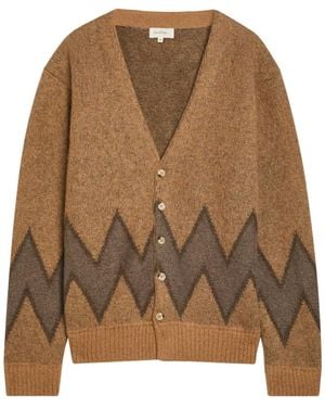 Second Layer Chevy Intarsia Mohair-Blend Cardigan - Brown
