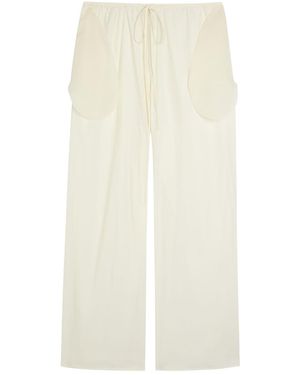 Voranida Tracey Wide-Leg Cotton-Blend Poplin Pants - White