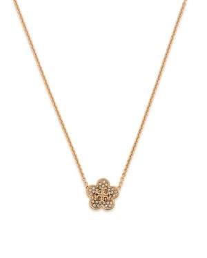 Tory Burch Forget Me Not Floral Pavé 18Kt-Plated Necklace - Metallic