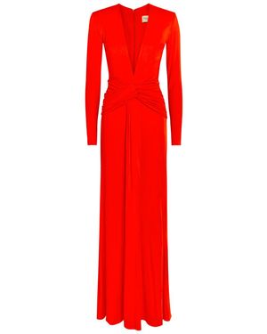 The New Arrivals Ilkyaz Ozel Azure Ruched Stretch-Jersey Gown - Red