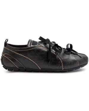 Simone Rocha Ballerina Grip Leather Sneakers - Black