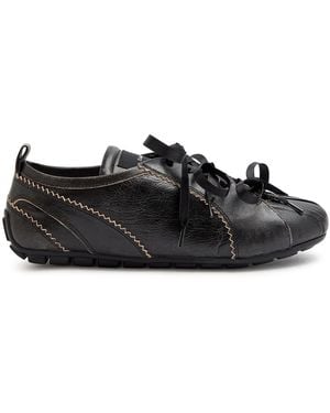 Simone Rocha Ballerina Grip Leather Sneakers - Black