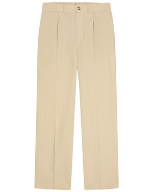 Raith Helio Pleated Straight-Leg Woven Trousers - Natural