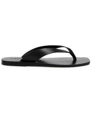 A.Emery Kinto Leather Flip Flops - Black