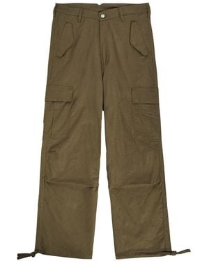 Rhude Parachute Linen-Blend Cargo Pants - Green
