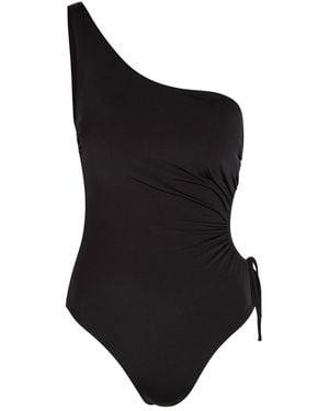 Max Mara Canarie One Shoulder Stretch-Polyamide Swimsuit - Black