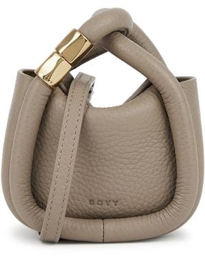 Boyy Wonton Charm Leather Top Handle Bag - Metallic