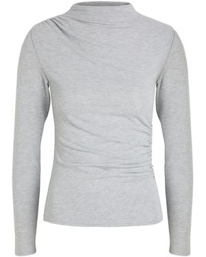 Rails Joelle Ruched Knit Top - Gray