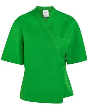 Calvin Klein Dahlia Belted Canvas Wrap Jacket - Green