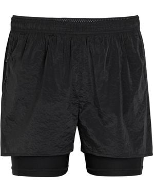 Literary Sport Myles Crinkled Stretch-Nylon Run Shorts - Black