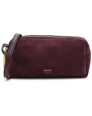 KHAITE Kye Mini Suede And Leather Cross-Body Bag - Purple