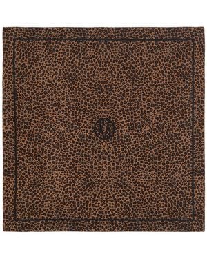 lescarf Leopard-Print Silk Scarf - Brown