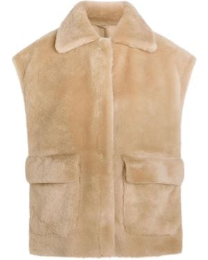 Arma Edha Shearling Sleeveless Jacket - Natural