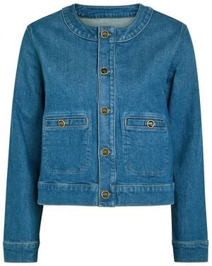 Mother The Stashed Picky Stretch-Denim Jacket - Blue