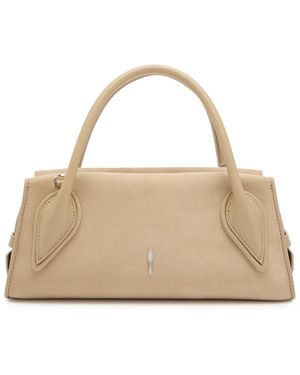 Christian Louboutin Venus Nubuck Top Handle Bag - Natural