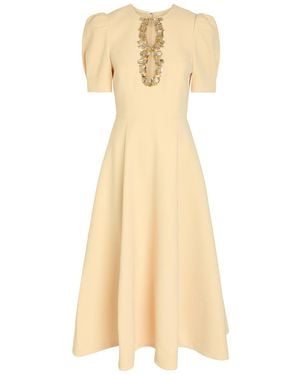 Rebecca Vallance Alexandrite Crystal-Embellished Crepe Midi Dress - Natural