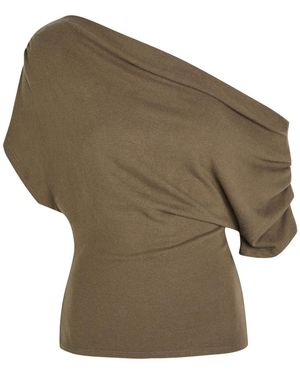 Reformation Iris Off-The-Shoulder Knit Top - Green