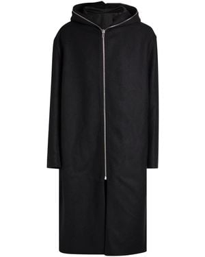 Rick Owens Gimp Hooded Wool Coat - Black