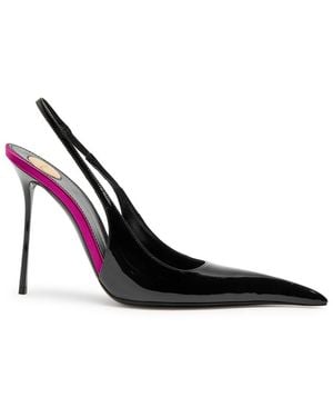Saint Laurent Amalia 110 Patent Leather Slingback Pumps - Black