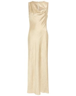 Shona Joy Andie Crinkled Satin Maxi Dress - Natural