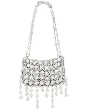 Rabanne 1969 Strass Nano Metal Disc Shoulder Bag - White